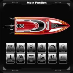 30KM/H Remote Control Boat 2.4G Fast Racing Boat Waterproof With LED Light 19 30KM/H Remote Control Boat 2.4G Fast Racing Boat Waterproof With LED Light -Sun Baby Sales Store Red 02 2931bd86 9887 443a 886f 3dee1fc0c992