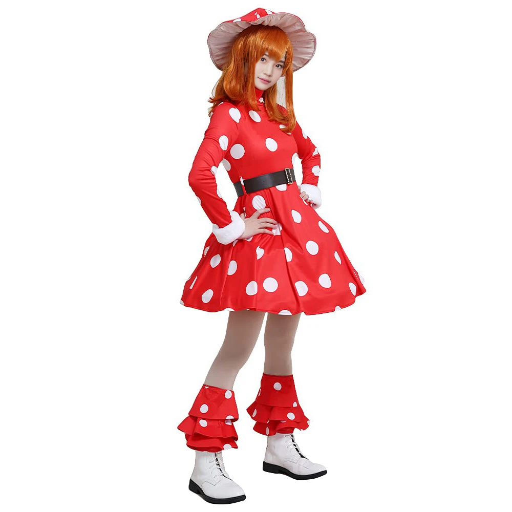 Adult Kinoko Komori Dress Shemage Cosplay Costume With Mushroom Hat And Leg Warmers 4 Adult Kinoko Komori Dress Shemage Cosplay Costume With Mushroom Hat And Leg Warmers - Image 4