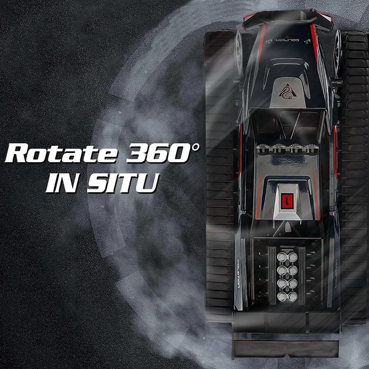 4WD RC Tank 360° Rotation Spray Tank Alloy 2.4G Remote Control Crawler Tank 6 4WD RC Tank 360° Rotation Spray Tank Alloy 2.4G Remote Control Crawler Tank - Image 6