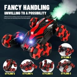 2.4G Eight-wheel Stunt Car 4WD Remote Control Car Spray Drift Climbing Car -Sun Baby Sales Store Red 04 a8c5f5a2 7bc6 48f9 8aa2 6b077da177a9