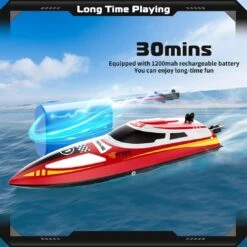 30KM/H Remote Control Boat 2.4G Fast Racing Boat Waterproof With LED Light 24 30KM/H Remote Control Boat 2.4G Fast Racing Boat Waterproof With LED Light -Sun Baby Sales Store Red 05 5a89bdff 7dc0 4c1b a085 742dcd8a1027