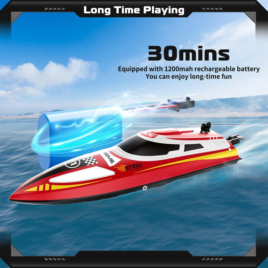 30KM/H Remote Control Boat 2.4G Fast Racing Boat Waterproof With LED Light 8 30KM/H Remote Control Boat 2.4G Fast Racing Boat Waterproof With LED Light - Image 8