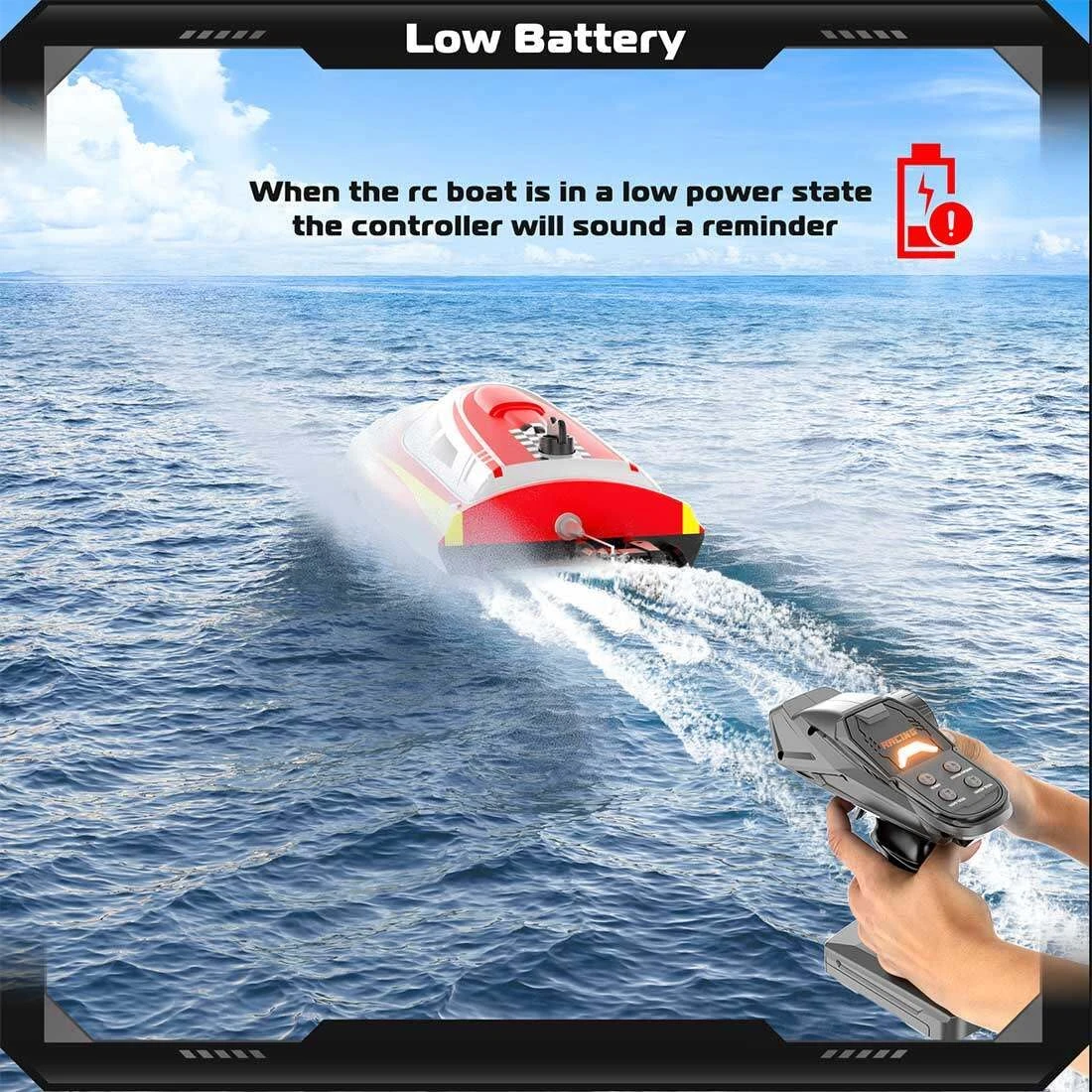 30KM/H Remote Control Boat 2.4G Fast Racing Boat Waterproof With LED Light 12 30KM/H Remote Control Boat 2.4G Fast Racing Boat Waterproof With LED Light - Image 12