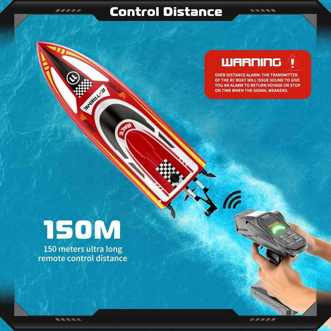 30KM/H Remote Control Boat 2.4G Fast Racing Boat Waterproof With LED Light 10 30KM/H Remote Control Boat 2.4G Fast Racing Boat Waterproof With LED Light - Image 10
