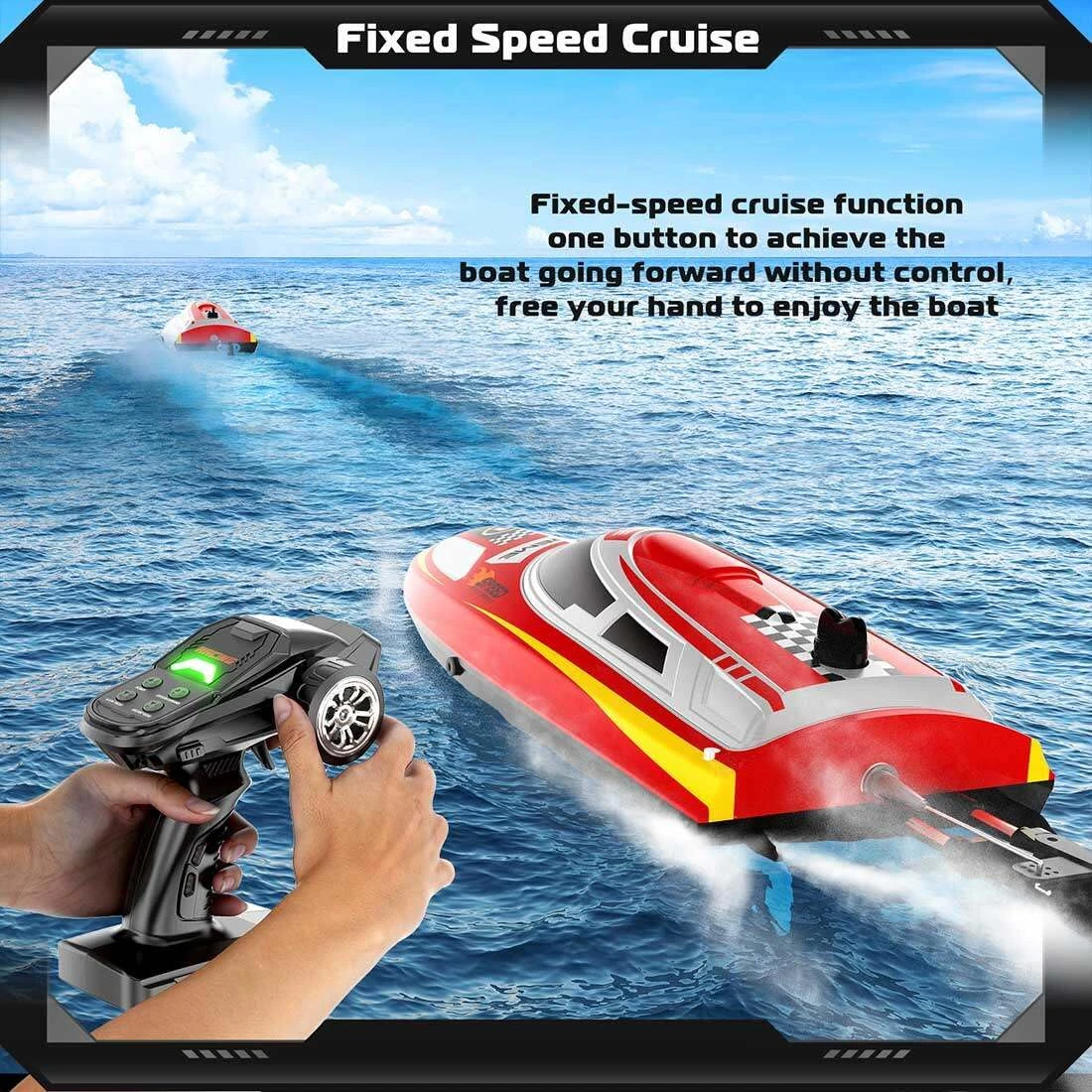 30KM/H Remote Control Boat 2.4G Fast Racing Boat Waterproof With LED Light 11 30KM/H Remote Control Boat 2.4G Fast Racing Boat Waterproof With LED Light - Image 11