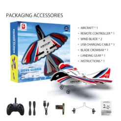 2.4G Remote Control Aircraft 2CH Glider Built-in Gyroscope RC Plane Indoor Outdoor Toy -Sun Baby Sales Store Remote Control Aircraft 2CH Glider 4