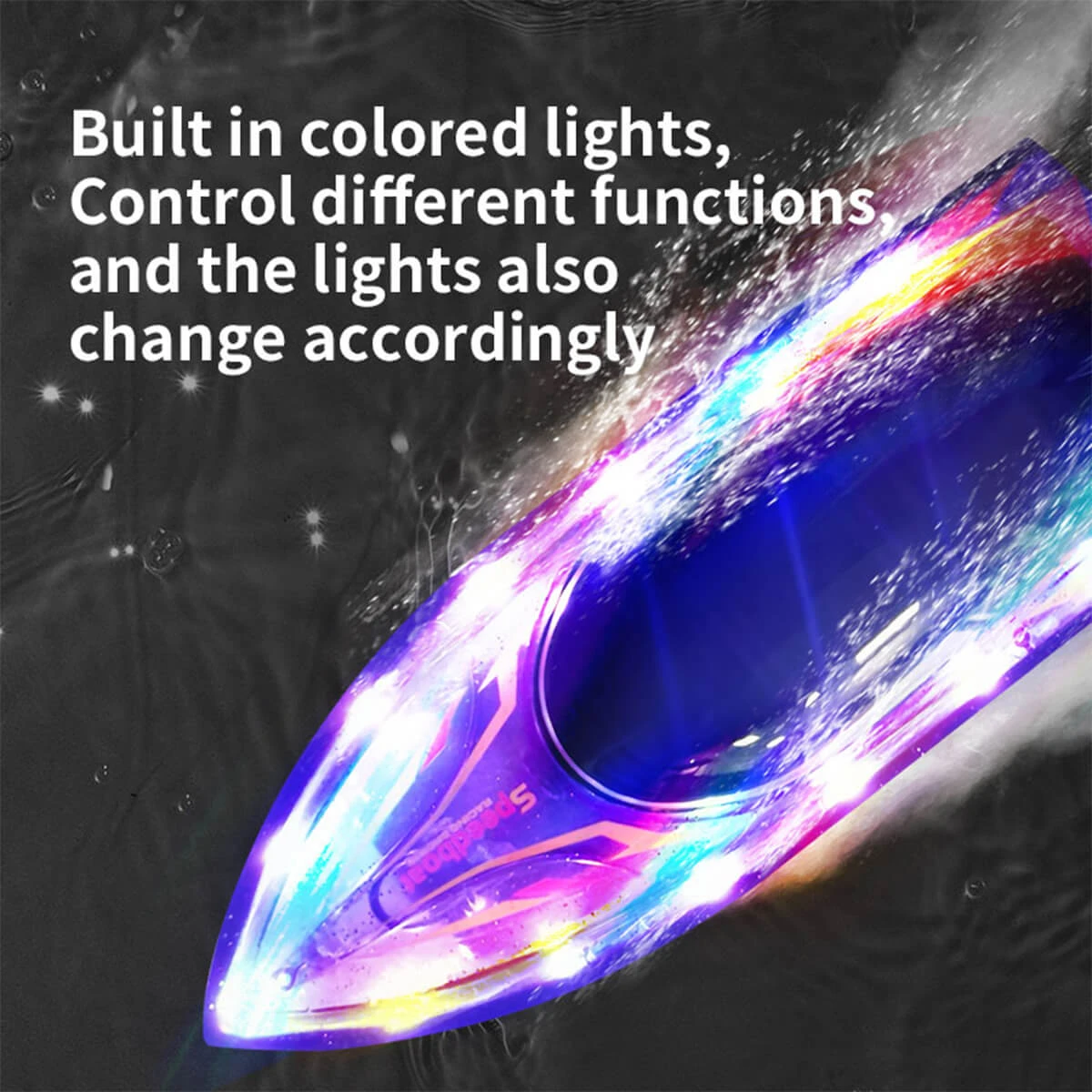 2.4G Remote Control Boat RC Electronic Racing Boat Whole Body Waterproof With LED Light 3 2.4G Remote Control Boat RC Electronic Racing Boat Whole Body Waterproof With LED Light - Image 3
