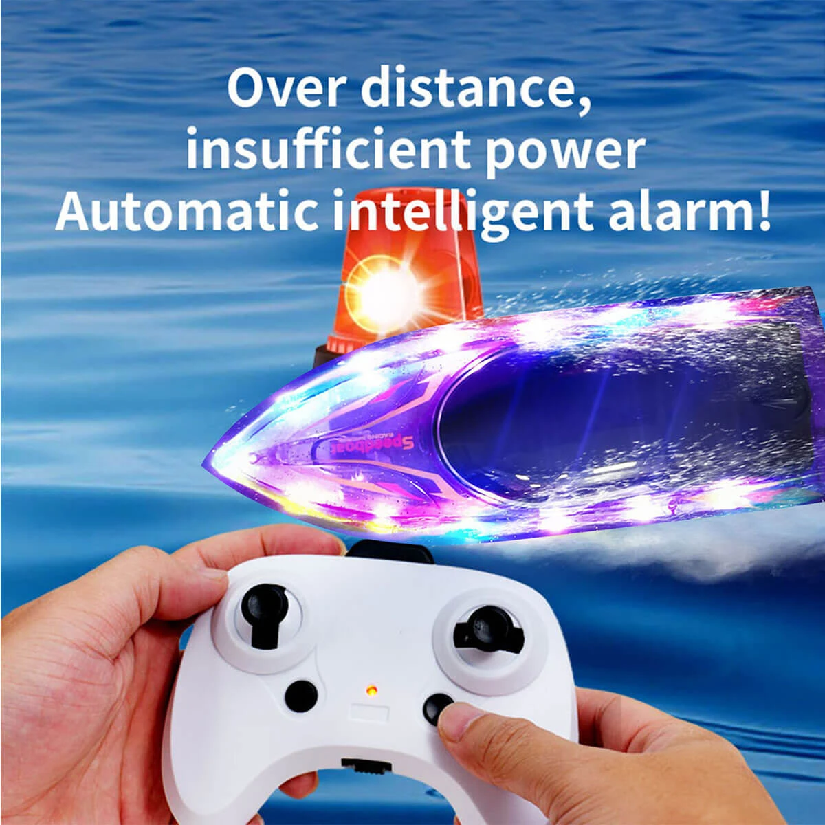 2.4G Remote Control Boat RC Electronic Racing Boat Whole Body Waterproof With LED Light 6 2.4G Remote Control Boat RC Electronic Racing Boat Whole Body Waterproof With LED Light - Image 6