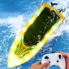2.4G Remote Control Boat RC Electronic Racing Boat Whole Body Waterproof With LED Light