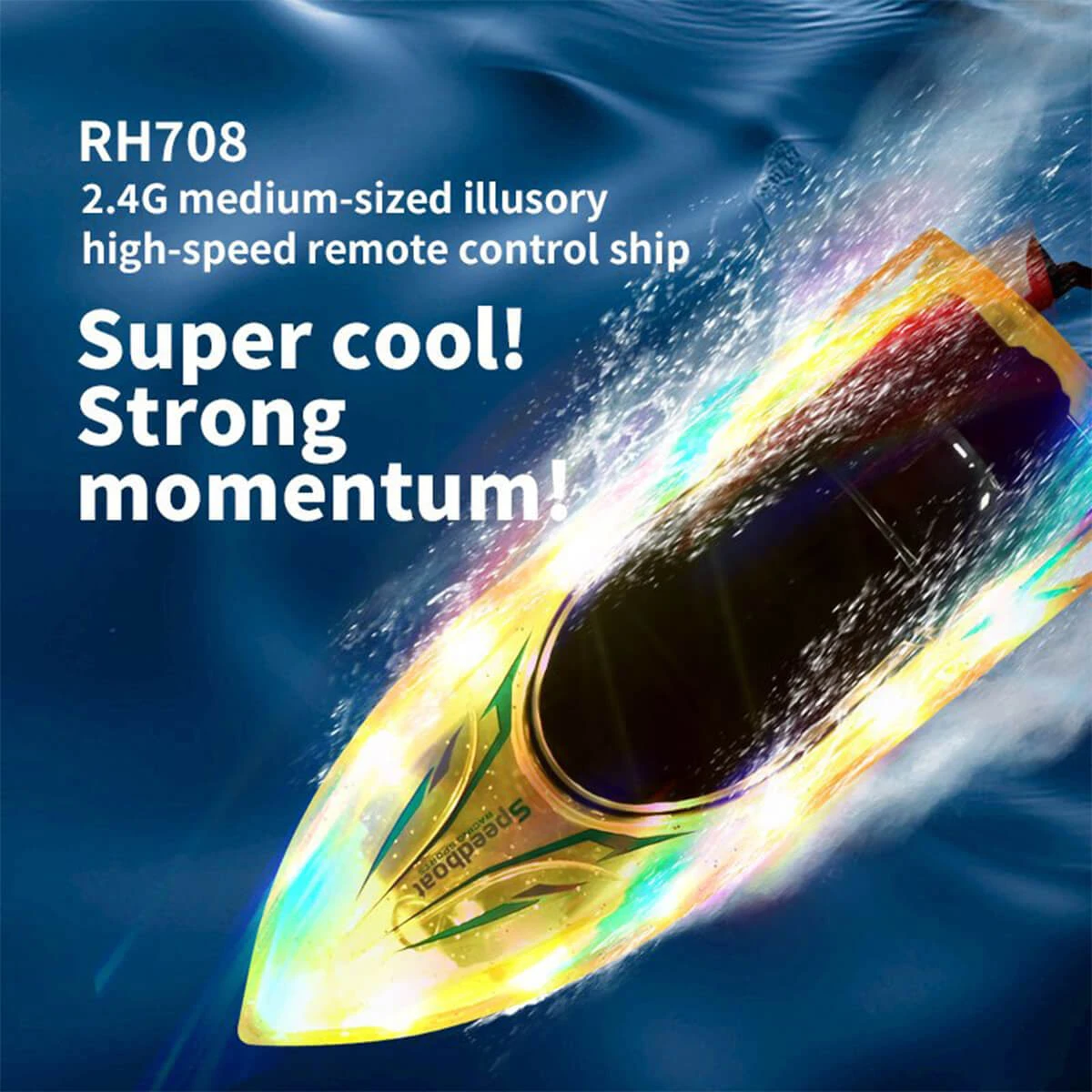 2.4G Remote Control Boat RC Electronic Racing Boat Whole Body Waterproof With LED Light 5 2.4G Remote Control Boat RC Electronic Racing Boat Whole Body Waterproof With LED Light - Image 5