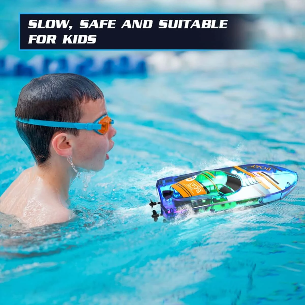 2.4Ghz Remote Control Boat With LED Light Waterproof Racing Boat For Pools & Lakes 7 2.4Ghz Remote Control Boat With LED Light Waterproof Racing Boat For Pools & Lakes - Image 7