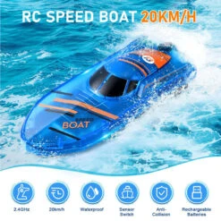 2.4Ghz Remote Control Boat With LED Light Waterproof Racing Boat For Pools & Lakes 17 2.4Ghz Remote Control Boat With LED Light Waterproof Racing Boat For Pools & Lakes -Sun Baby Sales Store Remote Control Boat with LED Light 6