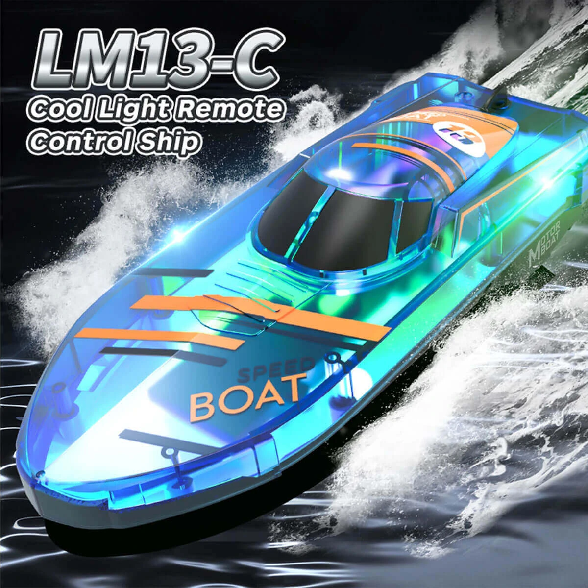 2.4Ghz Remote Control Boat With LED Light Waterproof Racing Boat For Pools & Lakes 6 2.4Ghz Remote Control Boat With LED Light Waterproof Racing Boat For Pools & Lakes - Image 6
