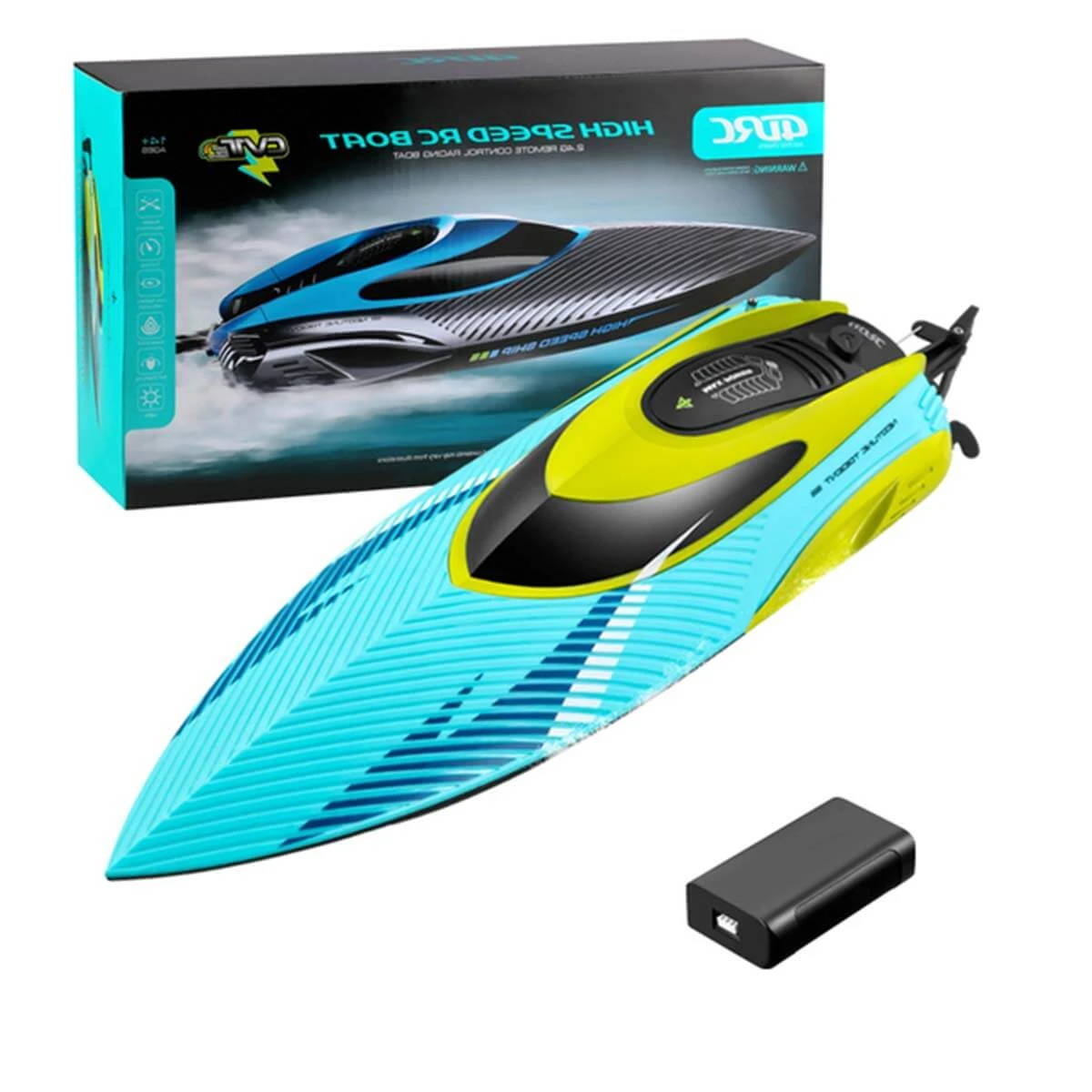 2.4G RC Boat Outdoor Racing Boat Waterproof Fast Electric Remote Control Boats With LED Light 3 2.4G RC Boat Outdoor Racing Boat Waterproof Fast Electric Remote Control Boats With LED Light - Image 3