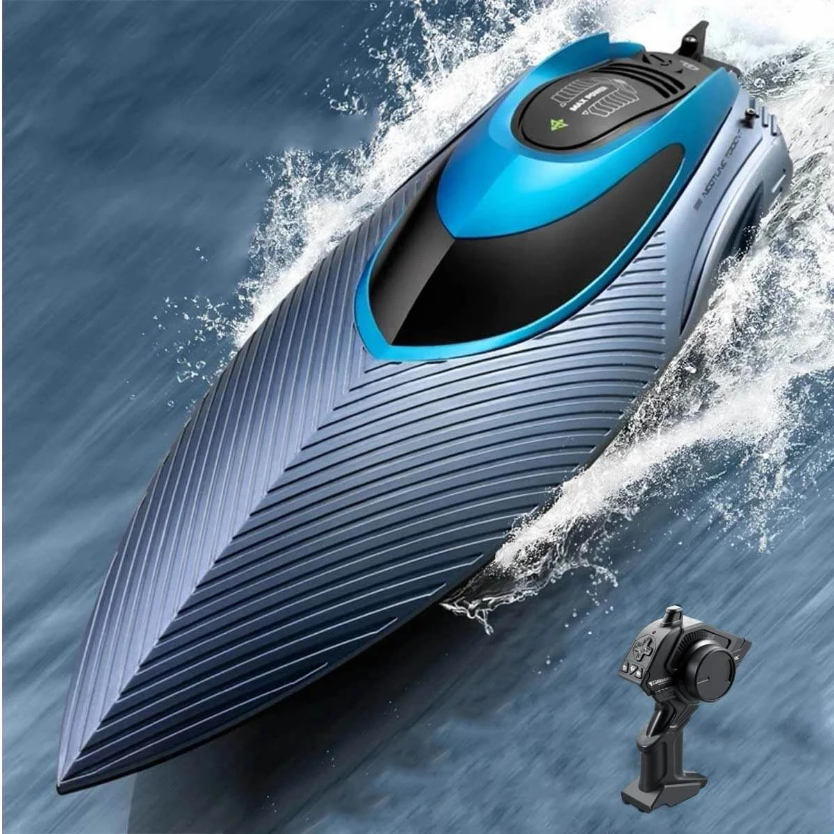 2.4G RC Boat Outdoor Racing Boat Waterproof Fast Electric Remote Control Boats With LED Light 2 2.4G RC Boat Outdoor Racing Boat Waterproof Fast Electric Remote Control Boats With LED Light - Image 2