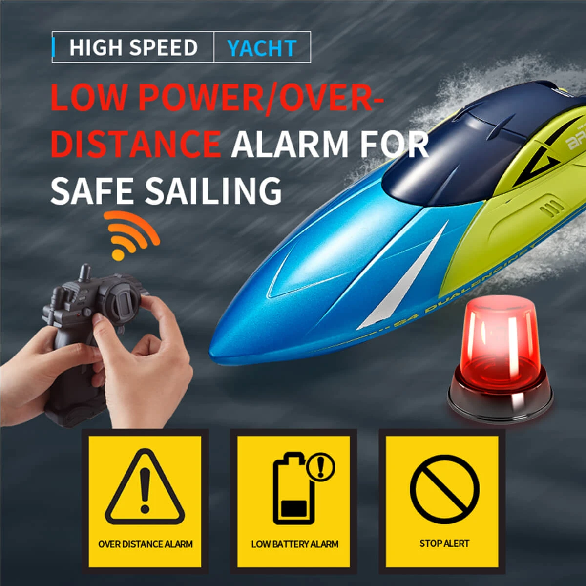 2.4Ghz Remote Control Boat Water High-speed Boat Charging Kids Boat Toy 7 2.4Ghz Remote Control Boat Water High-speed Boat Charging Kids Boat Toy - Image 7