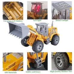 5CH/4CH RC Engineering Vehicle 1/30 RC Excavator Bulldozer Road Roller Engineering Car With Lights -Sun Baby Sales Store Remote Control Engineering Vehicle 13