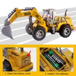 5CH/4CH RC Engineering Vehicle 1/30 RC Excavator Bulldozer Road Roller Engineering Car With Lights -Sun Baby Sales Store Remote Control Engineering Vehicle 14