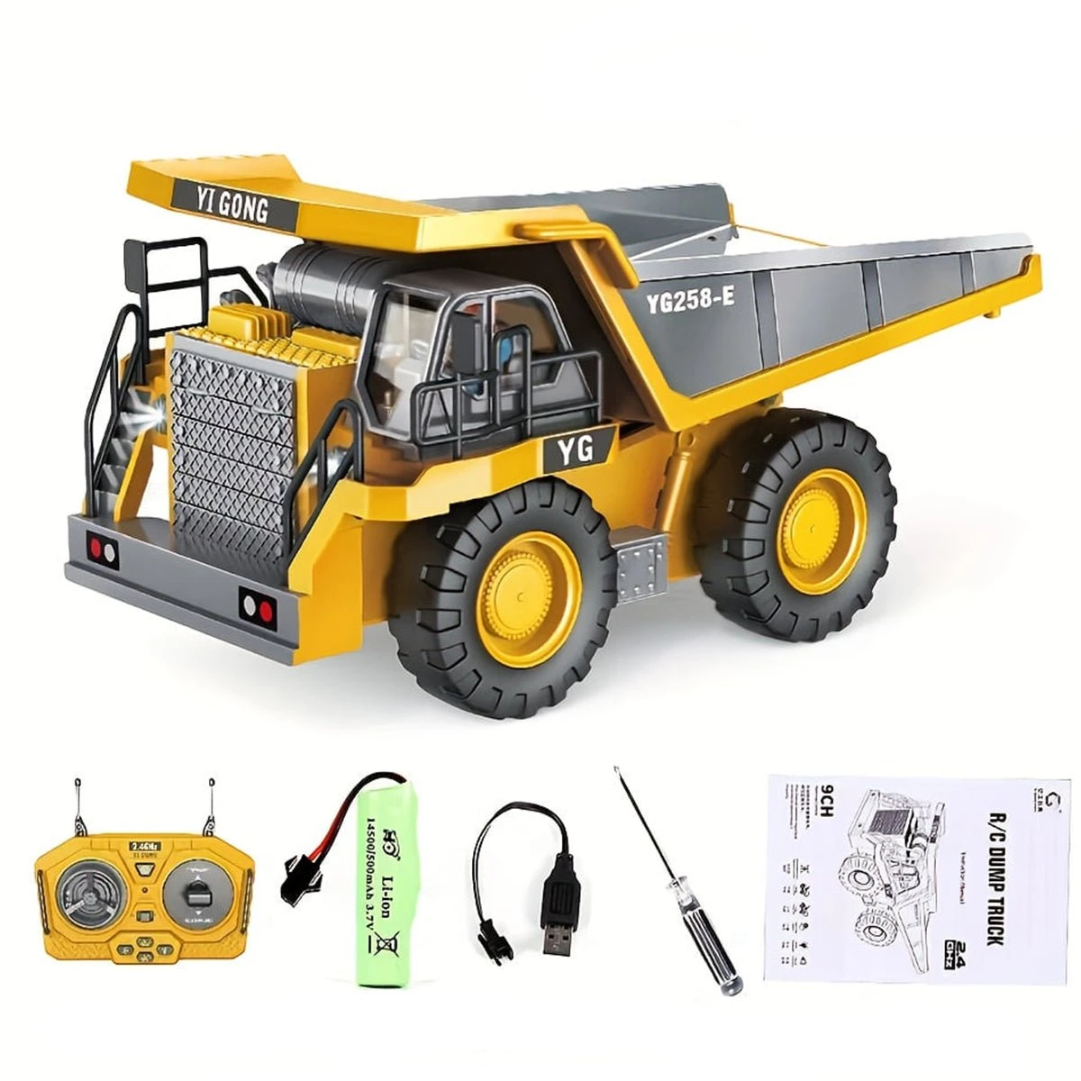 2.4Ghz RC Engineering Car 11CH/9CH Alloy Remote Control Excavator Dump Trucks Bulldozer 2 2.4Ghz RC Engineering Car 11CH/9CH Alloy Remote Control Excavator Dump Trucks Bulldozer - Image 2