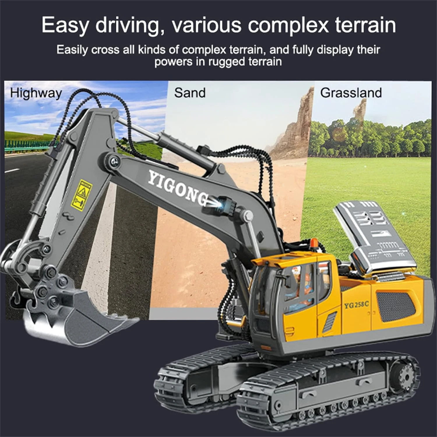 2.4Ghz RC Engineering Car 11CH/9CH Alloy Remote Control Excavator Dump Trucks Bulldozer 10 2.4Ghz RC Engineering Car 11CH/9CH Alloy Remote Control Excavator Dump Trucks Bulldozer - Image 10