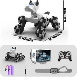 2.4G Remote Control Robot Dog Electric 8WD Stunt RC Cars Climbing Robot Dogs With 2 Rechargeable Batteries -Sun Baby Sales Store Remote Control Robot Dog Stunt RC Car 6