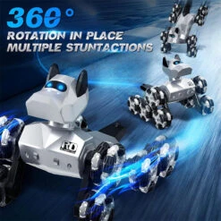 2.4G Remote Control Robot Dog Electric 8WD Stunt RC Cars Climbing Robot Dogs With 2 Rechargeable Batteries -Sun Baby Sales Store Remote Control Robot Dog Stunt RC Car 8