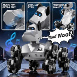 2.4G Remote Control Robot Dog Electric 8WD Stunt RC Cars Climbing Robot Dogs With 2 Rechargeable Batteries -Sun Baby Sales Store Remote Control Robot Dog Stunt RC Car 9
