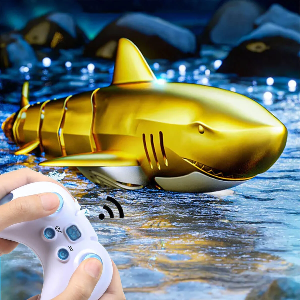2.4Ghz Remote Control Shark 360° Rotation Electric RC Shark Toys With Light & Spray Water For Kids 2 2.4Ghz Remote Control Shark 360° Rotation Electric RC Shark Toys With Light & Spray Water For Kids - Image 2