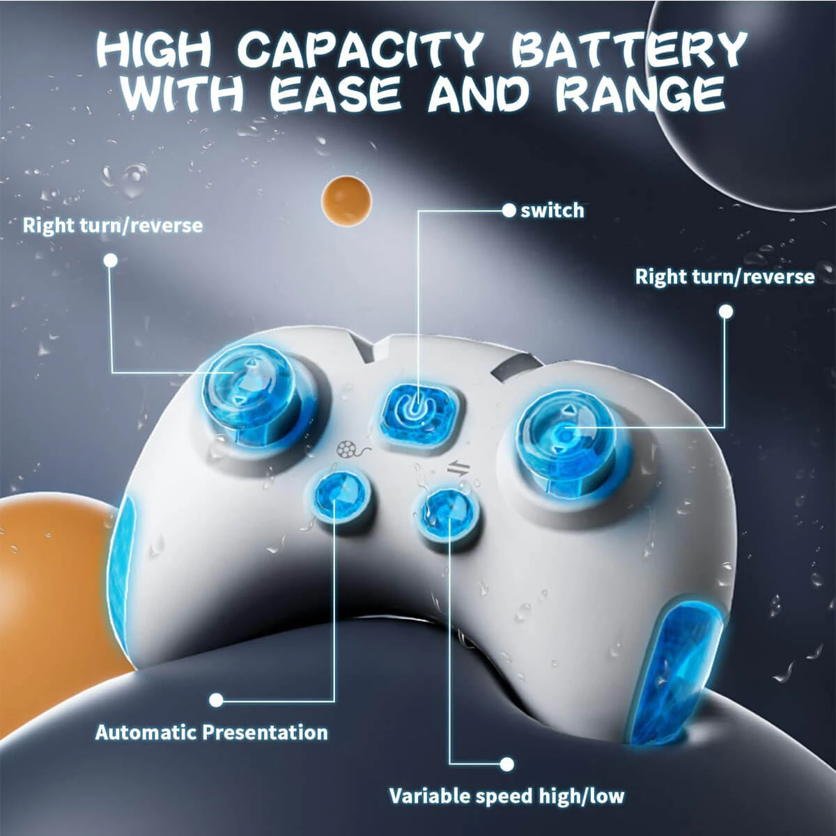 2.4Ghz Remote Control Shark 360° Rotation Electric RC Shark Toys With Light & Spray Water For Kids 7 2.4Ghz Remote Control Shark 360° Rotation Electric RC Shark Toys With Light & Spray Water For Kids - Image 7