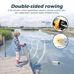 2.4G RC Boat High-speed Double-sided Remote Control Boat Children's Toys For Pools And Lakes -Sun Baby Sales Store Remote control double side RC boat 16
