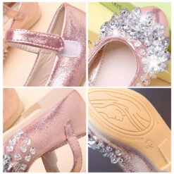 Heart Rhinestone Girls Princess Shoes Leather Dance Party Princess Shoes -Sun Baby Sales Store RhinestoneGirlsShoes 4