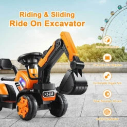 Kids Ride On Excavator Truck Toddler Ride-On-Car With Front Loader Digger 15 Kids Ride On Excavator Truck Toddler Ride-On-Car With Front Loader Digger -Sun Baby Sales Store Ride On Excavator Scooter 2