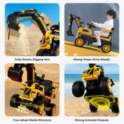 6V Toddler Excavator Electric Digging Arm Ride On Car With Large Wagon And Remote 17 6V Toddler Excavator Electric Digging Arm Ride On Car With Large Wagon And Remote -Sun Baby Sales Store Ride on Excavator 6V Toddler Ride On Car