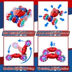 2.4G Twist RC Car 4WD Colorful Drift Car Transformable Stunt Car Dual Control With Smart Eyes 11 2.4G Twist RC Car 4WD Colorful Drift Car Transformable Stunt Car Dual Control With Smart Eyes -Sun Baby Sales Store S piderRcGestureSensingStuntCarToys 2