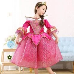 Princess Aurora Dress Girls Fairy Tale Outfits Halloween Cosplay Costume