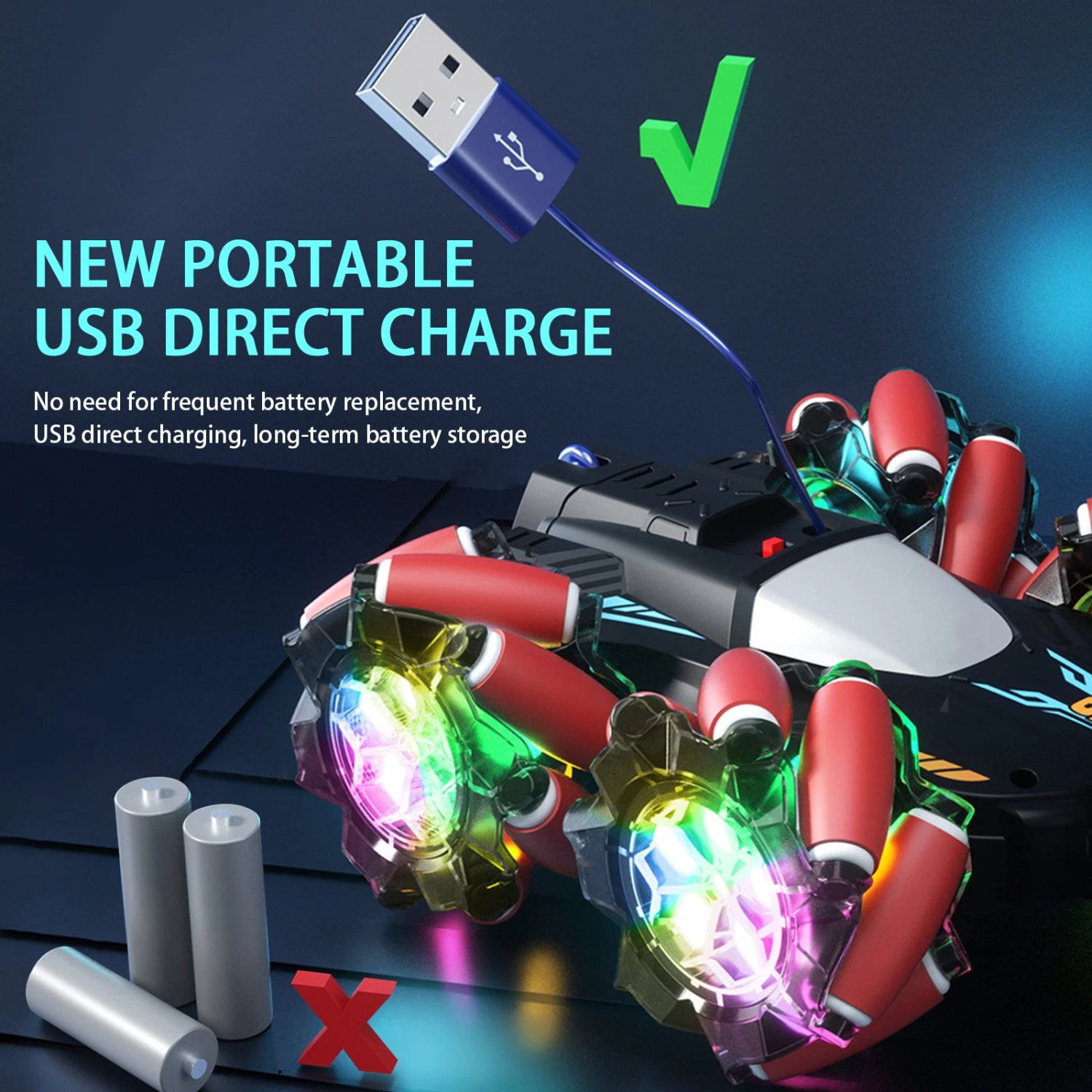 Gesture Sensing RC Stunt Car Remote Control RC Drift Car W/ Music And LED Lights 12 Gesture Sensing RC Stunt Car Remote Control RC Drift Car W/ Music And LED Lights - Image 12