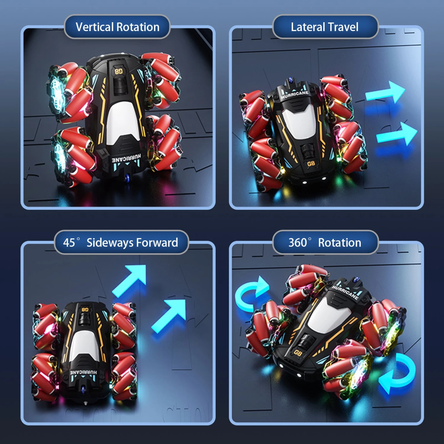 Gesture Sensing RC Stunt Car Remote Control RC Drift Car W/ Music And LED Lights 6 Gesture Sensing RC Stunt Car Remote Control RC Drift Car W/ Music And LED Lights - Image 6