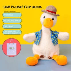 14" Super Soft Cuddly Talking Animal Duck Doll Plush Toy, Christmas Gift For Kids -Sun Baby Sales Store TalkingAnimalDuckDoll 9