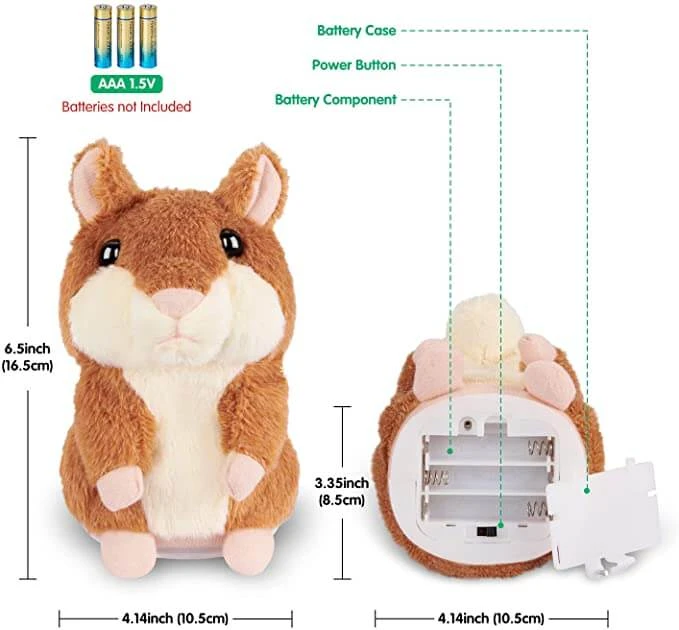 Talking Hamster Falante Mouse Pet Plush Toy Cute Talking Sound Record Educational Stuffed Doll 8 Talking Hamster Falante Mouse Pet Plush Toy Cute Talking Sound Record Educational Stuffed Doll - Image 8