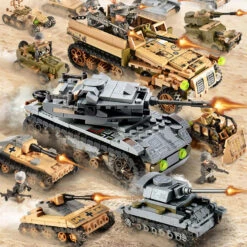 Empires Of Steel WWII Battle Bricks Army Sets With 8 Free Minifigures Sets -Sun Baby Sales Store TankBuildingBlocksToys 4