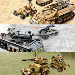 Empires Of Steel WWII Battle Bricks Army Sets With 8 Free Minifigures Sets -Sun Baby Sales Store TankBuildingBlocksToys 7