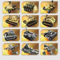 Empires Of Steel WWII Battle Bricks Army Sets With 8 Free Minifigures Sets -Sun Baby Sales Store TankMilitaryBuildingBlocks 1