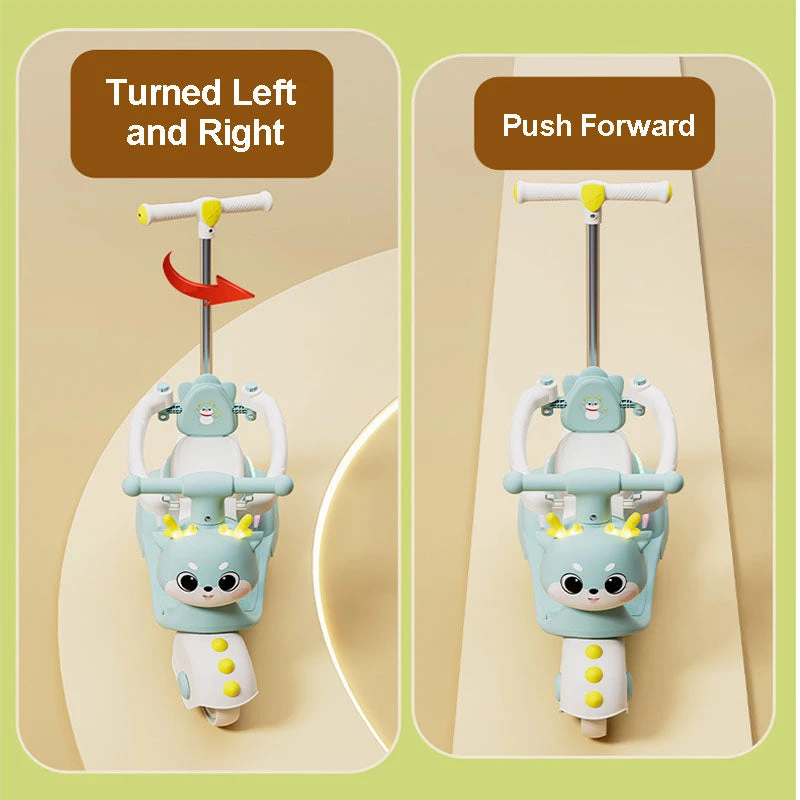 Toddler 3 IN 1 Ride On Car Cartoon Push Car 360° Safe Protection Ride On Toy 8 Toddler 3 IN 1 Ride On Car Cartoon Push Car 360° Safe Protection Ride On Toy - Image 8