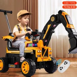 4-In-1 Remote Ride-On Push Car Toddler Fully Electric Ride On Digger Button Controlled Truck 21 4-In-1 Remote Ride-On Push Car Toddler Fully Electric Ride On Digger Button Controlled Truck -Sun Baby Sales Store Toddler Electric Excavator Ride On Car with Remote Control