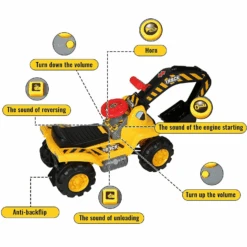 Kids Ride-on Excavator Toys Outdoor Digger And Bulldozer Truck With Safety Helmet And Simulation Sound 17 Kids Ride-on Excavator Toys Outdoor Digger And Bulldozer Truck With Safety Helmet And Simulation Sound -Sun Baby Sales Store Toddler Ride On Excavator Details