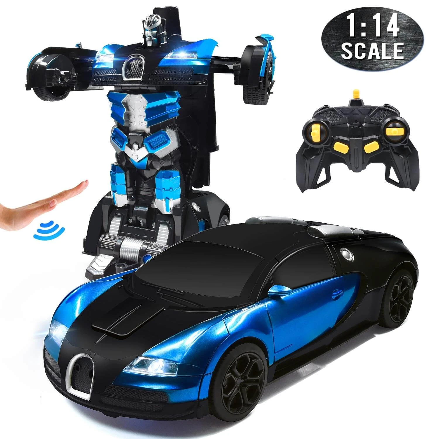 1:14 Remote Control Transformer Robot Car Toys Gesture Sensing RC Car Transforming With Sounds, LED Lights 7 1:14 Remote Control Transformer Robot Car Toys Gesture Sensing RC Car Transforming With Sounds, LED Lights - Image 7
