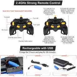 1:14 Remote Control Transformer Robot Car Toys Gesture Sensing RC Car Transforming With Sounds, LED Lights 32 1:14 Remote Control Transformer Robot Car Toys Gesture Sensing RC Car Transforming With Sounds, LED Lights -Sun Baby Sales Store Transformer Robot RC Car Toys 5