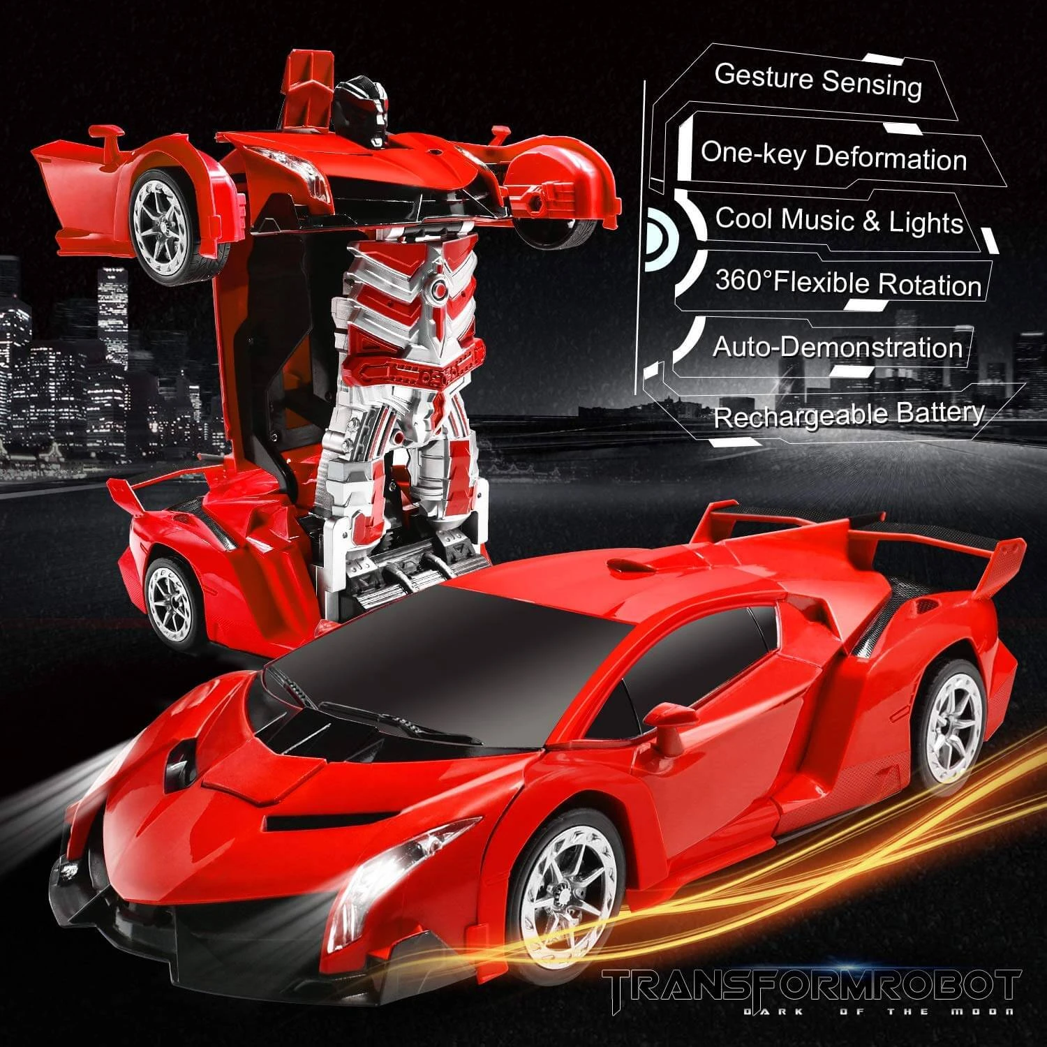 1:14 Remote Control Transformer Robot Car Toys Gesture Sensing RC Car Transforming With Sounds, LED Lights 12 1:14 Remote Control Transformer Robot Car Toys Gesture Sensing RC Car Transforming With Sounds, LED Lights - Image 12