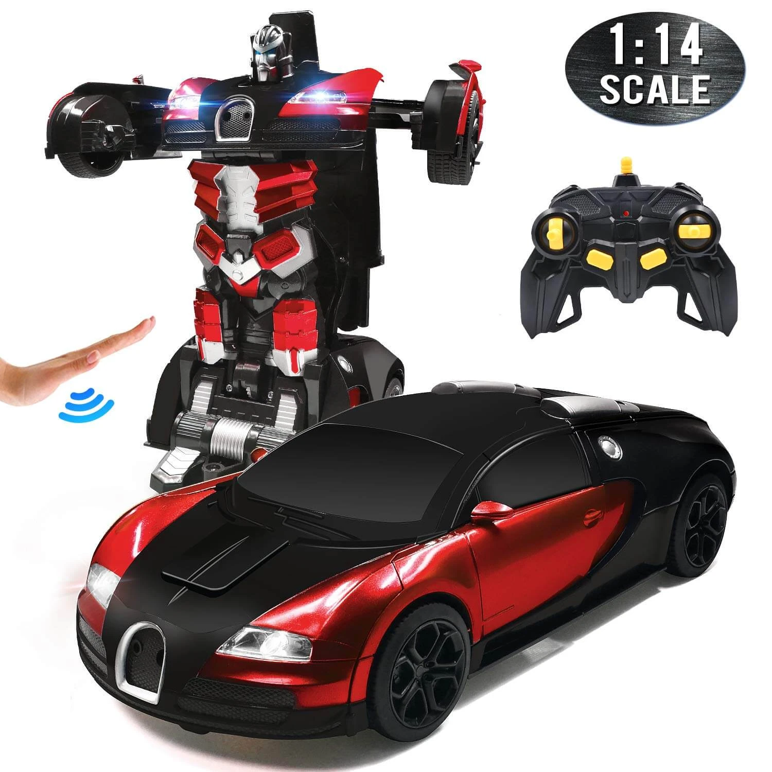 1:14 Remote Control Transformer Robot Car Toys Gesture Sensing RC Car Transforming With Sounds, LED Lights 5 1:14 Remote Control Transformer Robot Car Toys Gesture Sensing RC Car Transforming With Sounds, LED Lights - Image 5