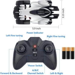 Wall Climbing RC Car Remote Control Toy 360° Rotating Stunt Car 23 Wall Climbing RC Car Remote Control Toy 360° Rotating Stunt Car -Sun Baby Sales Store WallClimbingToyRCCar 2